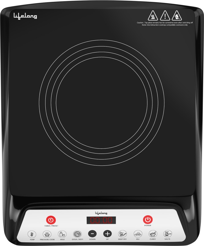 Lifelong 1800 W, Auto Shutoff & Surge Protection, LLIC101 Induction Cooktop(Black, Push Button)