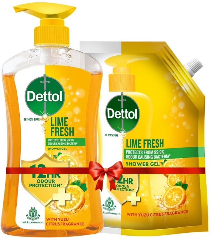 Dettol Lime Fresh Shower Gel 500ml Pump With 450ml Refill(2 x 475 ml)