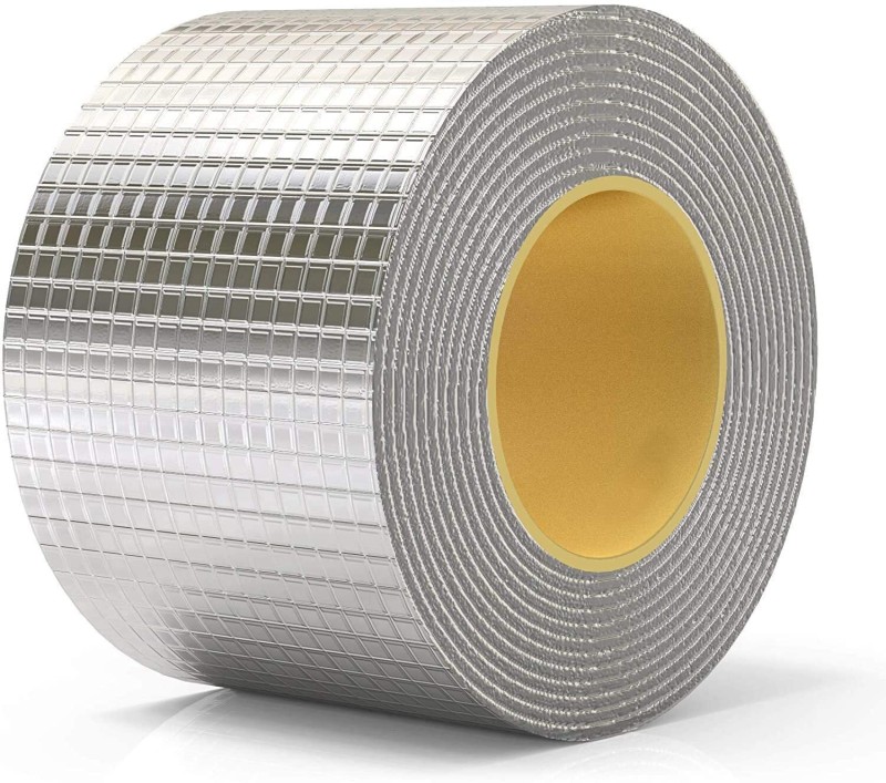 FOKRIM Self Adhesive Super Strong Waterproof Roof Leak, Surface crack, Window Sill Gap, Pipe Rupture, Boat Sealing, DUCT TAPE (Manual)(Set of 1, Silver)