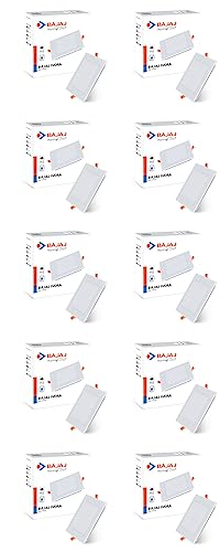 Bajaj IVORA LED Panel 9W WDL Warm Daylight Square (Pack of 10)