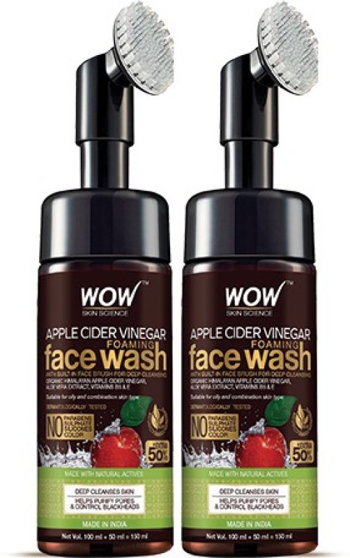WOW SKIN SCIENCE Apple Cider Vinegar Foaming |Pack of 2| Face Wash(300 ml)