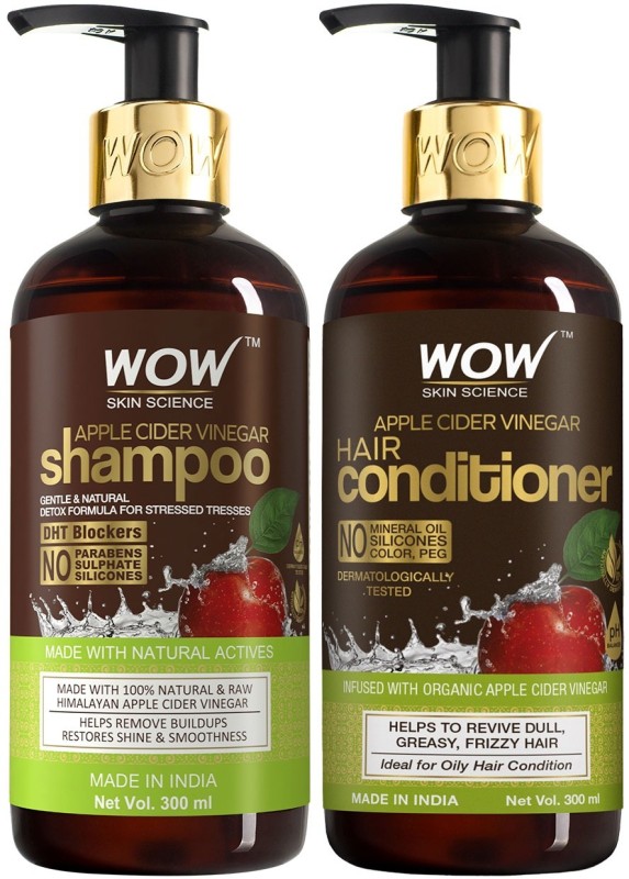 WOW SKIN SCIENCE Apple Cider Vinegar Shampoo And Conditioner| Strong & Smooth Hair | Paraben & Sulphate Free | Hair Care Kit(2 Items in the set)