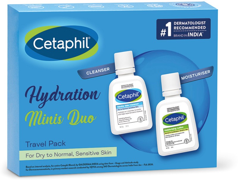 Cetaphil Mini Travel Pack for Sensitive Skin, Facewash & Moisturizer(2 Items in the set)