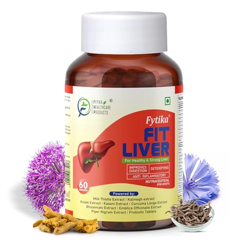 Fytika Fit Liver | Liver Detox Supplement| For Healthy And Strong Liver| Enriched With Milk Thistle, Kalmegh, Kutki, Curcumin, Bhuiamlaki And Probiotics| 60 Tablets
