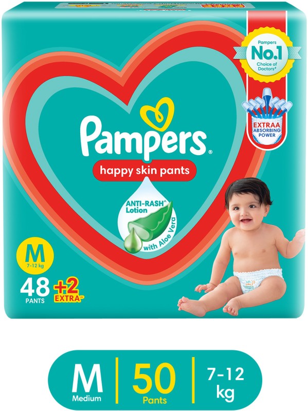 Pampers Happy Skin Pants – M(50 Pieces)