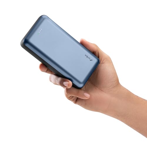 Urbn 20000 Mah Li-Polymer Ultra Compact Power Bank | 12W Fast Charge | Dual Usb Output | Type C & Micro Input Only | Pocket Size | Made In India (Blue)