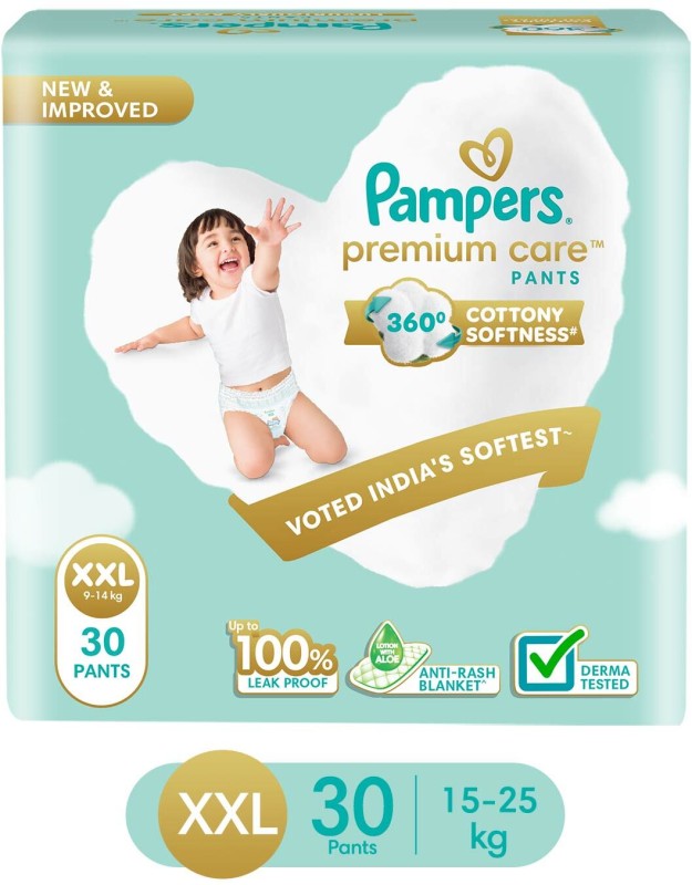 Pampers Premium Care Diaper Pants with 360 Cottony Softness – XXL(30 Pieces)