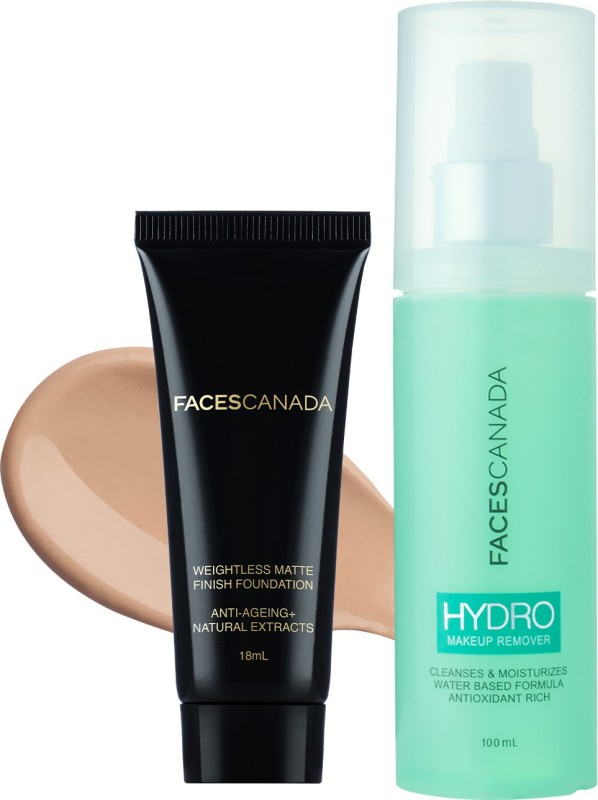 FACES CANADA Face Combo – Makeup Remover + Weightless Foundation (Natural)(2 Items in the set)