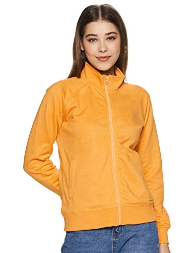 Amazon Brand – Symbol Women’S Cotton Blend High Neck Regular Sweatshirt (Aw18Wnssw04_Sunflower_Small_Sunflower_S)
