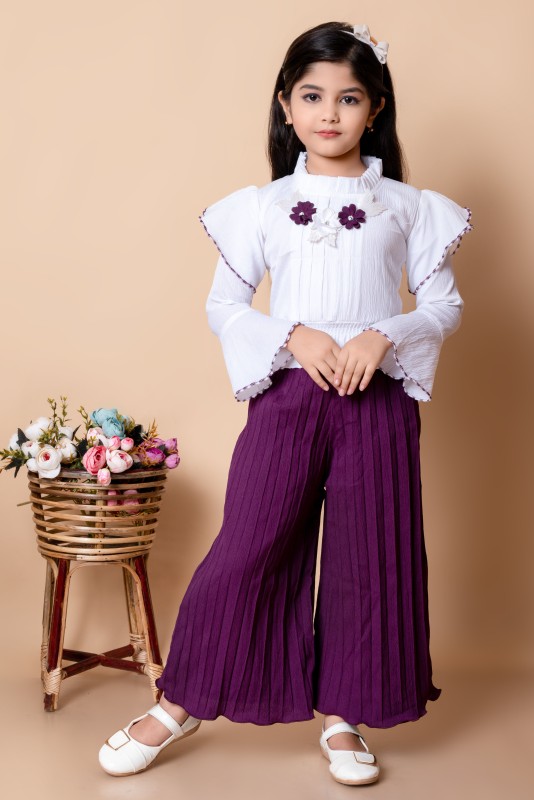 Zenat Girls Party(Festive) Top Pyjama(PURPLE)