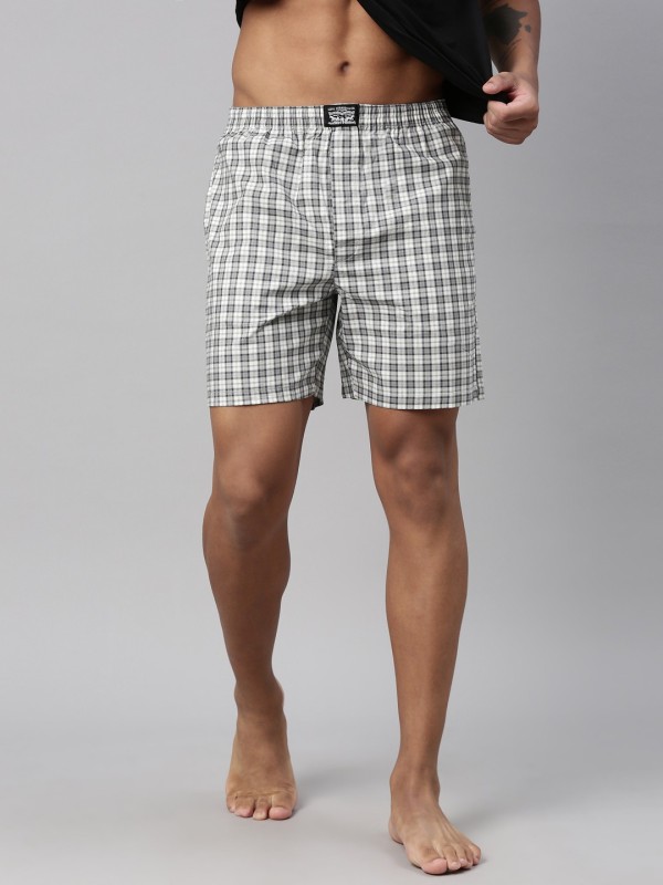 LEVI’S Side Pockets, Tag Free Comfort & Smartskin Technology Style# 024 Woven Cotton Checkered Men Boxer
