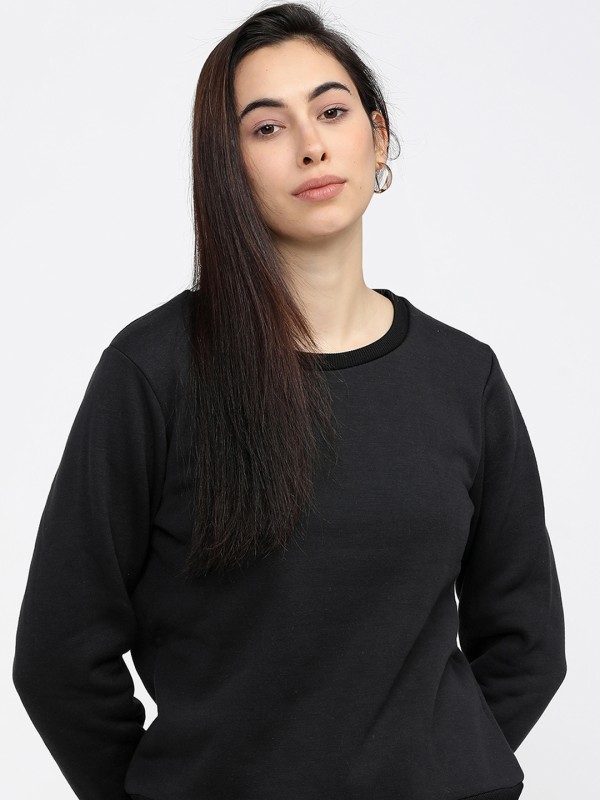 Tokyo Talkies Full Sleeve Solid Women Sweatshirt