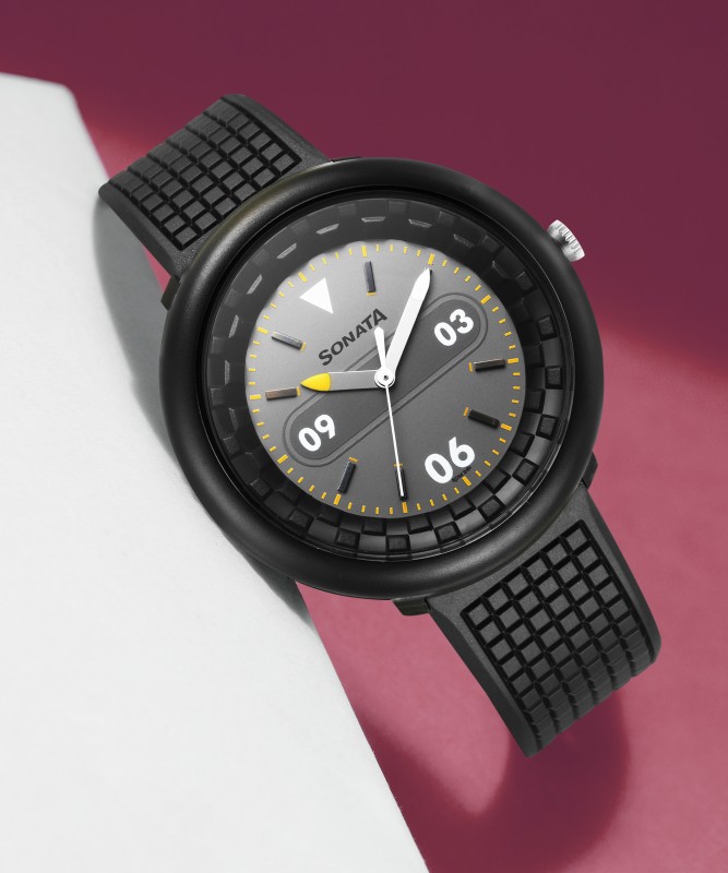 SONATA 77121PP03W F1 plastics Analog Watch – For Men