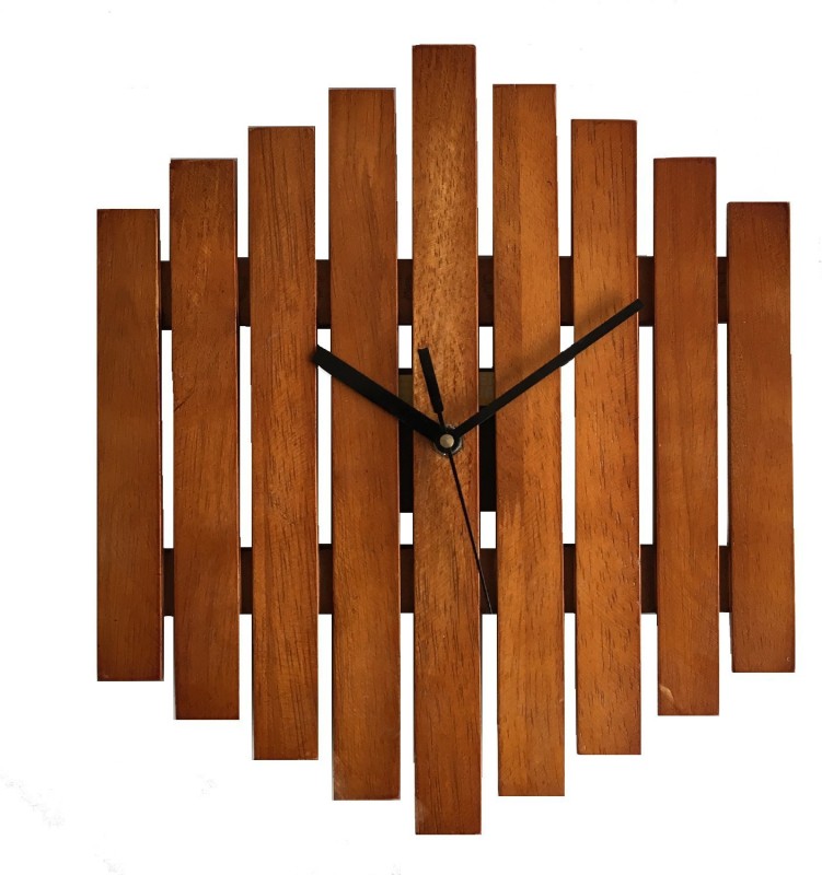 Crimson Knot Analog 30.5 cm X 25.4 cm Wall Clock(Brown, Without Glass, Standard)