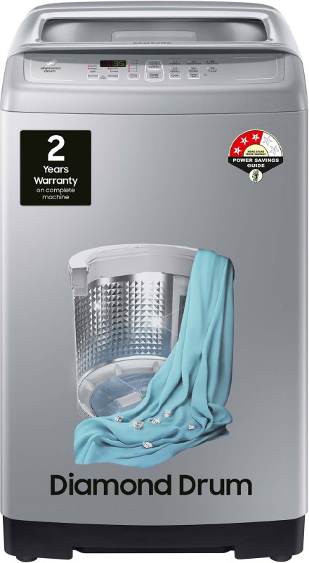 SAMSUNG 7 kg Diamond Drum Fully Automatic Top Load Washing Machine Silver(WA70A4002GS/TL)
