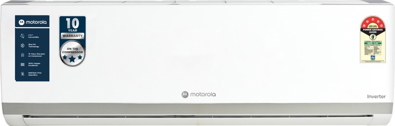 MOTOROLA 1.5 Ton 5 Star Split Inverter AC – White(155IPG24WM, Copper Condenser)