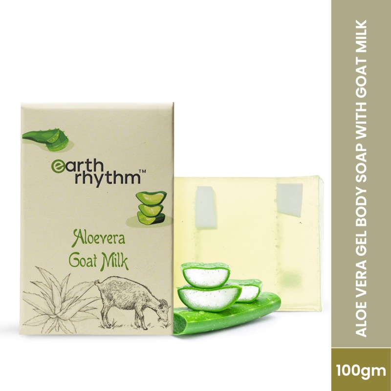 Earth Rhythm Aloe Vera Gel With Goat Milk Body Soap, Moisturise Skin, for Unisex – 100gm(100 g)