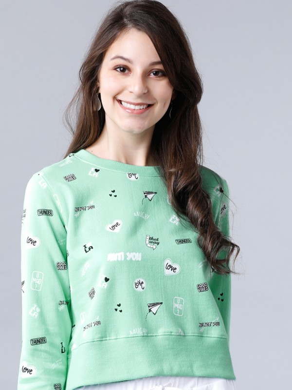 Tokyo Talkies Full Sleeve Printed Women Sweatshirt