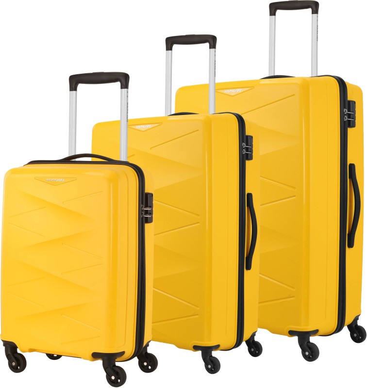 Kamiliant by American Tourister TRIPRISM SPINNER 3PCSET SAFFRON YELLOW Cabin & Check-in Set 4 Wheels – 31 Inch