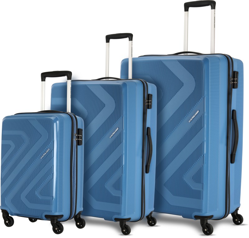 Kamiliant by American Tourister Kam Kiza Sp 3Pcset -Ash Blu Cabin & Check-in Set 4 Wheels – 32 inch