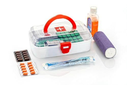 Clazkit Bpa-Free Emergency Small Compact Medical Storage Box: Portable, Organized, And Secure Solution For Your Essentials (White, Plastic)