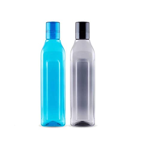 Attro Miami 1000Ml Plastic Unbreakable Fridge Bottle For Office, Sports, School, Travelling, Gym, Yoga-Bpa And Leak Free, Assorted – Set Of 2