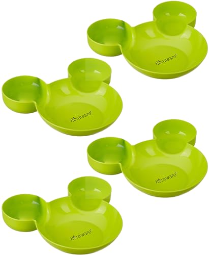 Floraware Mickey Mouse Shape Plates For Kids, Bpa Free, & Unbreakable Set 4 Green
