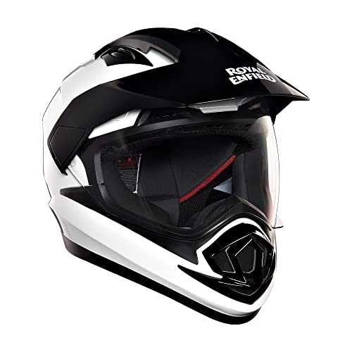 Royal Enfield Ds Escapade Isi Certified Full Face Riding Motorcycling Helmet White&Black(L) 58 Cm-High Impact Grade Thermoplastic&Vented Eps Liner For Superior Impact Protection And Durability