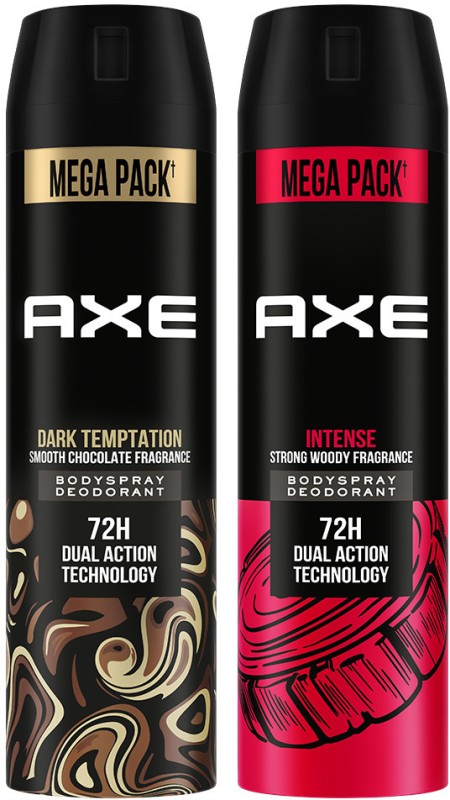 AXE Dark Temptation & Intense Deodorant Spray – For Men(430 ml, Pack of 2)
