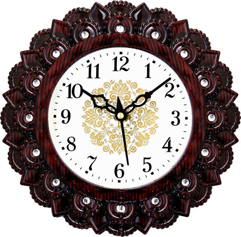 matiz Analog 20 cm X 20 cm Wall Clock(Red, Brown, With Glass, Standard)