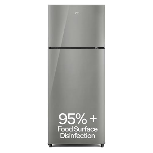 Godrej 238 L 3 Star With 95%+ Food Surface Disinfection With Nano Shield Technology Inverter Frost Free Double Door Refrigerator Appliance (Rf Eon 253C Ri St Gl, Steel Glow)