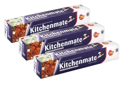 Kitchenmate Aluminium Foil 72 Meter (Pack of 3), 11 Microns in Thickness for Keeping Food Warm | for Kitchen, Food Packing, Cooking, Baking (Total 216 Meter)