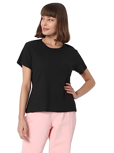 Vero Moda Women’S Regular Fit T-Shirt (281022701- Black Xs)