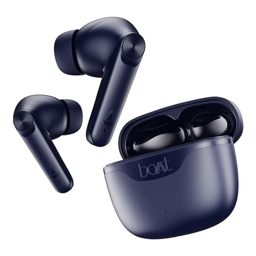 Boat Airdopes 207 Tws In Ear Earbuds With 50 Hrs Playtime, Quad Mics With Enx Tech, Asap Charging, Iwp Tech, Beast Mode With 50 Ms Low Latency, Bluetooth V5.3, Usb Type-C Port & Ipx5(Bold Blue)