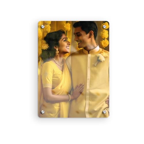 Printodelivery 5Mm Acrylic Photo Frame (6X6 Inch) / Personalized Wall Art Photo Frame For Home & Office Decor, Personalised Photo Frame For Valentine’S Day, Wedding, Birthday, Anniversary Gift, Customized Acrylic Photo Frame