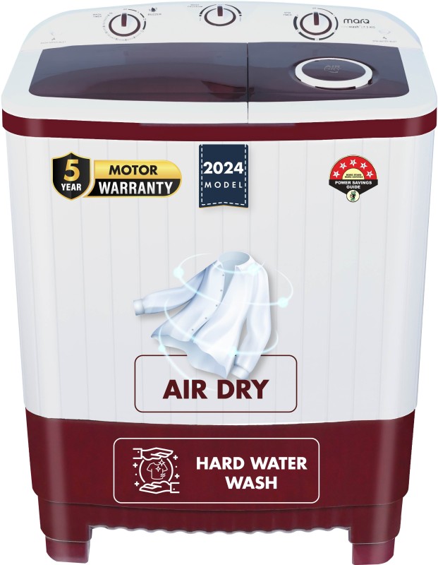 Marq By Flipkart 7.5 Kg 5 Star Rating Innowash Range Semi Automatic Top Load Washing Machine Maroon, White(Mqsa755Nnndm)