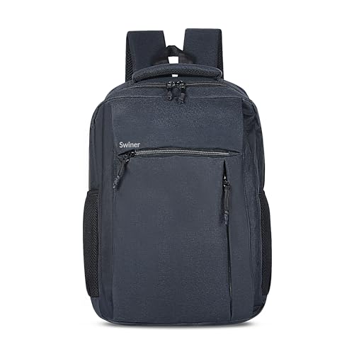 Swiner Casual Laptop Backpack 15.6 Inch Unisex, Waterproof Office Bag/College Bag/School Bag/Everyday Bag (Modal 3, Black)