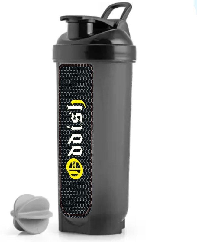 Oddish Way to fitness Classic Bottle 700ml shaker with Whisk Ball 700 ml Shaker(Pack of 1, Black, Plastic)