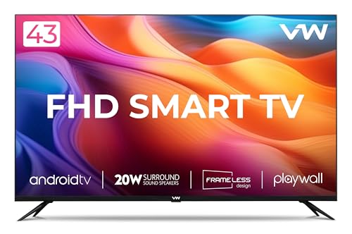 Vw 109 Cm (43 Inches) Playwall Frameless Series Full Hd Android Smart Led Tv Vw43F2 (Black)