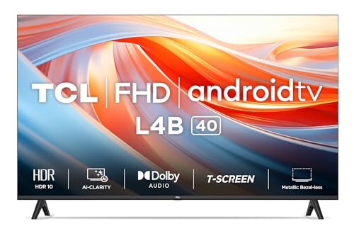 Tcl 101 Cm (40 Inches) Metallic Bezel-Less Full Hd Smart Android Led Tv 40L4B (Black)