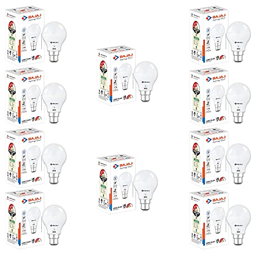 Bajaj Ivora Hb Led Lamp 9W Cdl Cool Daylight | Energy Efficient | Environment Friendly | Ir, Uv Free | 3.5 Kv Surge Protection | Led B22 Bulb For Home | (Pack Of 10) | 1 Yr Warranty