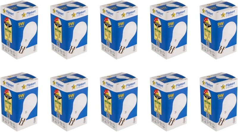 Flipkart SmartBuy 9 W Basic Round B22 LED Bulb(White, Pack of 10)
