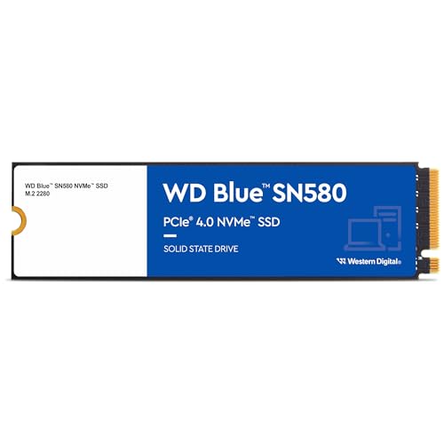 Western Digital Wd Blue Sn580 Nvme 1Tb, Upto 4150Mb/S, 5 Y Warranty, Pcie Gen 4 Nvme M.2 (2280), Internal Solid State Drive (Ssd) (Wds100T3B0E)