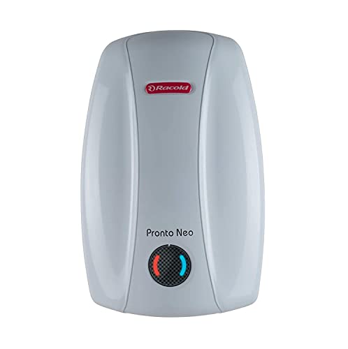 Racold Pronto Neo Electric Instant Water Heater 5L – Vertical Geyser For Bathrooom, Anti Backflow System, 3 Safety Levels, Rust Proof Body, Faster Heating, With Fire Retardant Cable, White