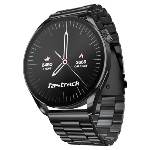 Fastrack Dezire Fx1 Luxury Metal Smart Watch, 1.38” Ultravu Hd Display, Functional Crown, Singlesync Bt Calling, Ai Voice Assistant, 100+ Smartwatch Faces, Ip68, Upto 5 Day Battery (Black)