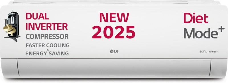 Lg 2025 Mode Ai Convertible 6-In-1 1.5 Ton 3 Star Split Ai Dual Inverter With Faster Cooling And Energy Saving, Viraat Mode And Diet Mode Plus Ac – White(Us-Q18Jnxe, Copper Condenser)