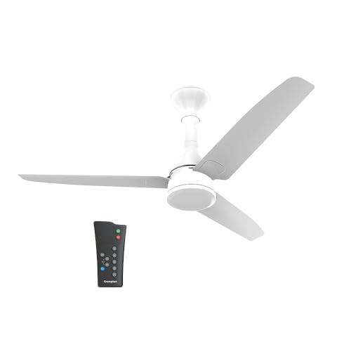 Crompton Energion Roverr 1200Mm Bldc Ceiling Fan With Remote Control | Activbldc Technology | Bee 5 Star Energy Rating | Seamless Aesthetics | 5 Year Manufacturer Warranty | Pristine White