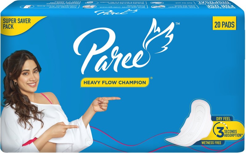 Paree Dry Feel Regular Pads For Heavy Flow And 3 Seconds Absorption Sanitary Pad(Pack of 20)