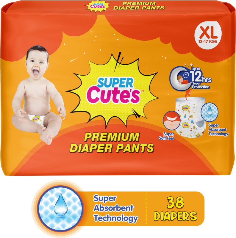 Super Cute’s Wonder Pullups Soft Feel Diaper Pant with Super Absorbent & Leak Lock Technology – XL(38 Pieces)