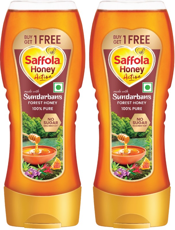 Saffola Honey Active, Made with Sundarban Forest Honey, 100% Pure(2 x 350 g)